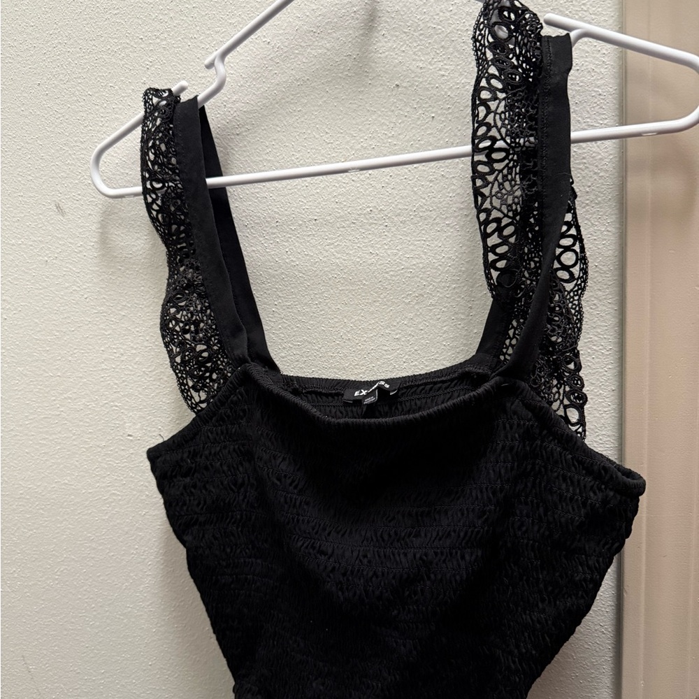 Express Black Lace Strap Top